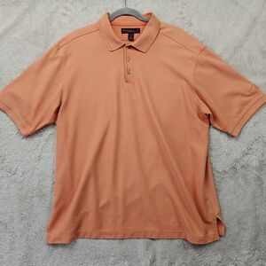 Tommy Bahana 18 Golf Polo Shirt Men's XL Orange Ventilated Woven Shirt